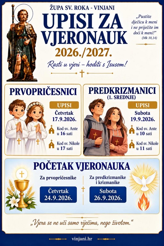 Upisi za vjeronauk